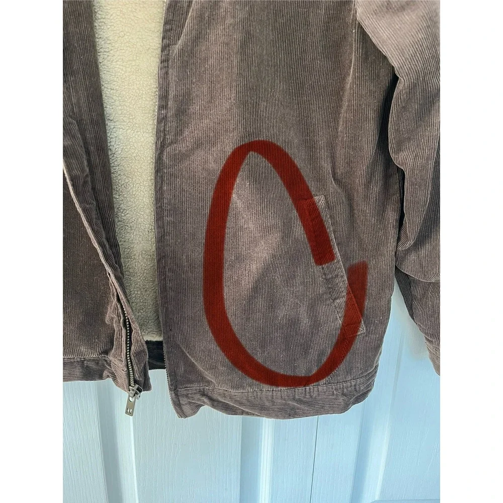 Hurley Jacket Youth Brown Corduroy Sherpa Collar Trucker Barn Coat Sz XL